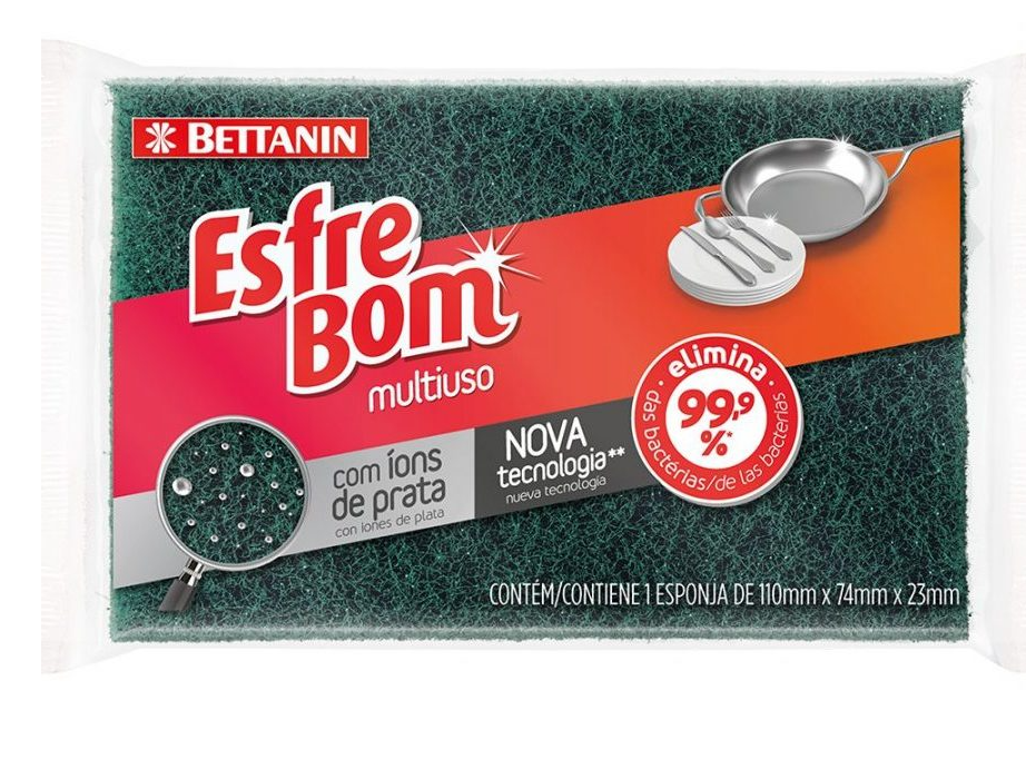 Esponja multiuso Esfrebom verde acanalada