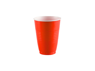 Vaso Bicolor Rojo 12oz x12u