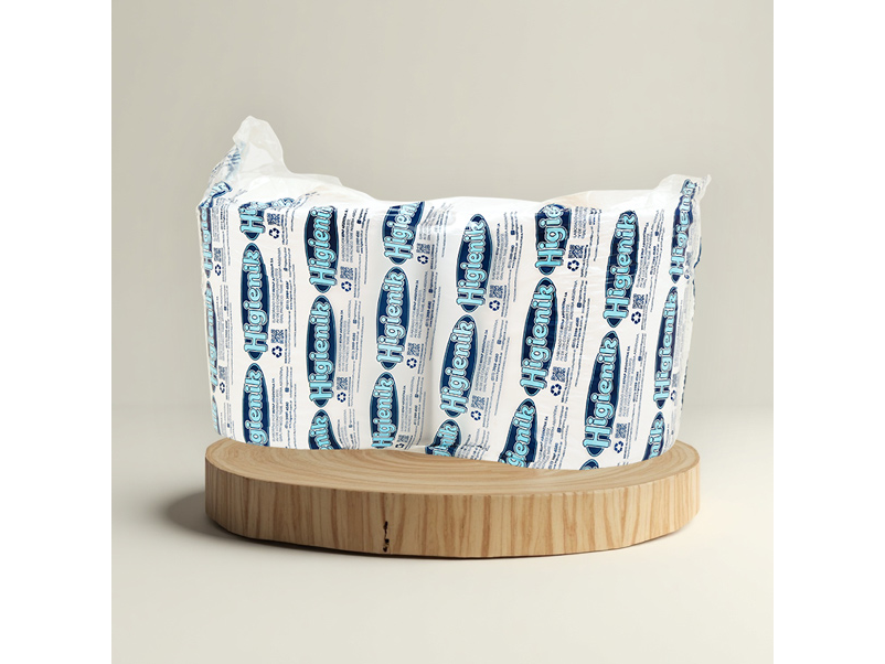 BOBINA PAPEL INDUSTRIAL BLANCA (X2) DOBLE HOJA (400X25) HIGIENIK