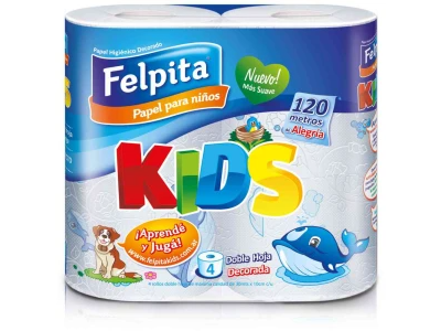 HIGIENICO FELP. KIDS 4 X 30 MTS. DOBLE
