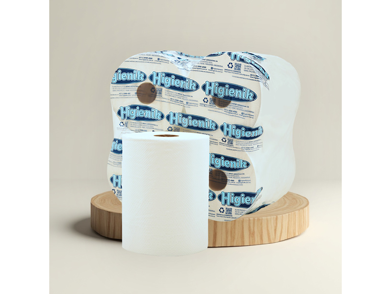 BOLS. X 4 BOBINAS PAPEL PARA MANOS BLANCA (HIGIENIK) X 150 MTS.