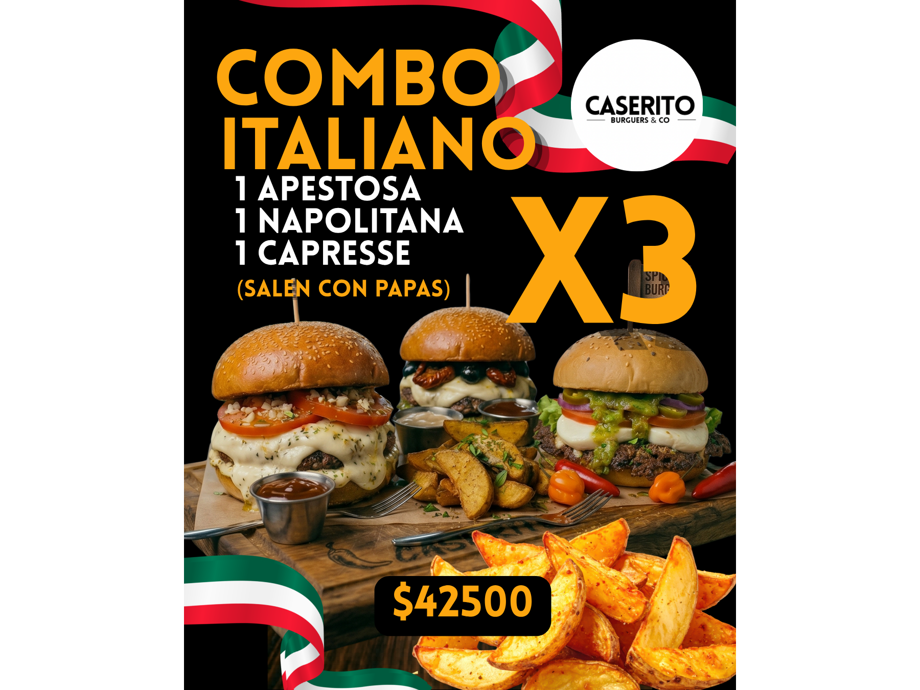 Combo Italiano ( 1 Apestosa . 1 Napo ,1 Capri )