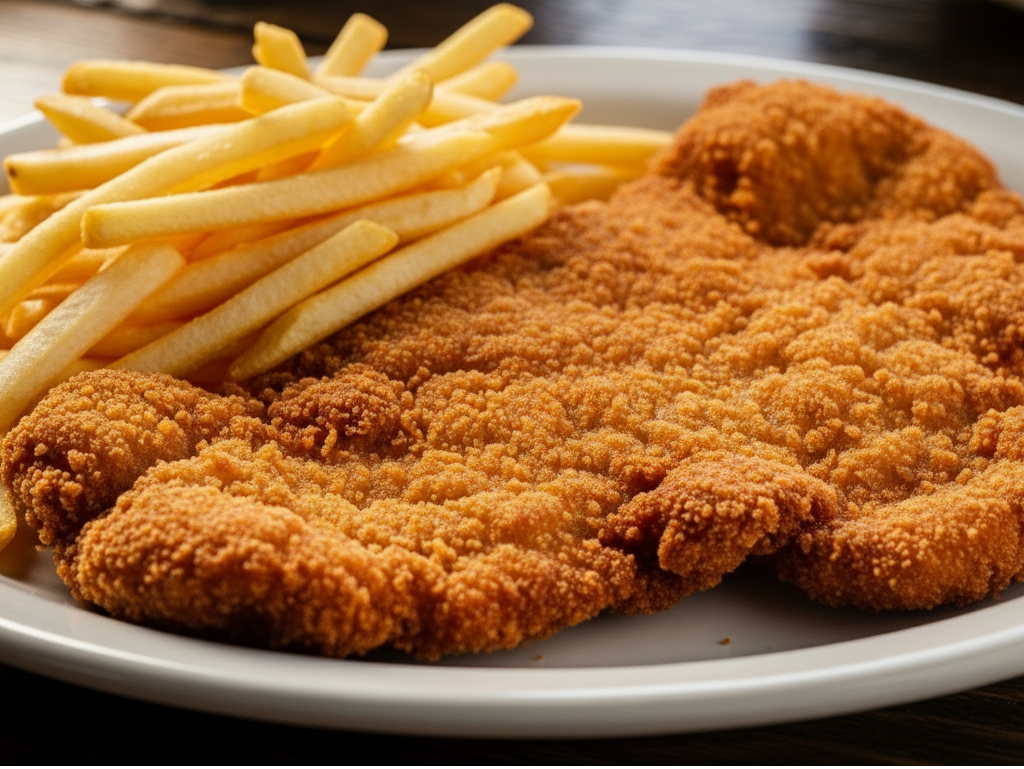 Milanesa Pollo con Papas