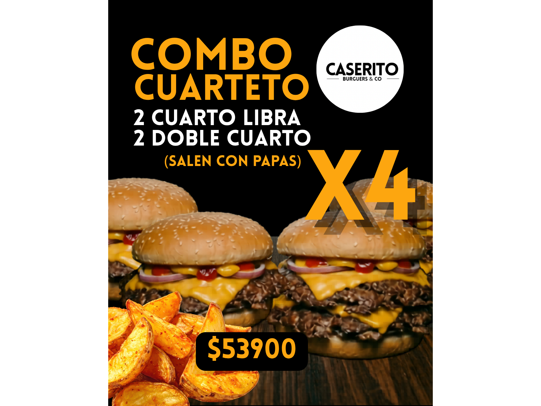 Combo Cuarteto  ( 2 Cuarto , 2 Dobl Cuarto )