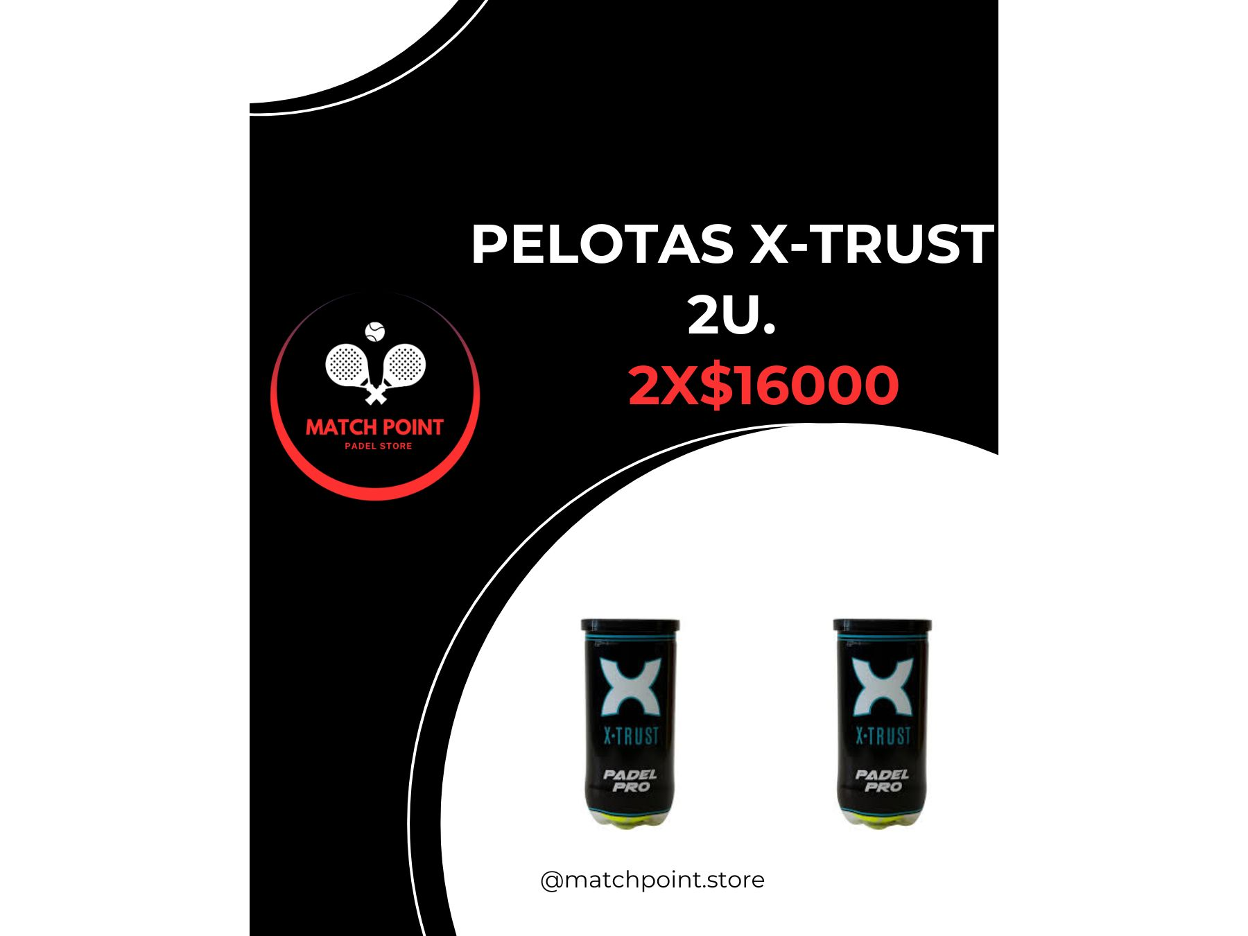 2 tubos de pelotas X-TRUST padel pro