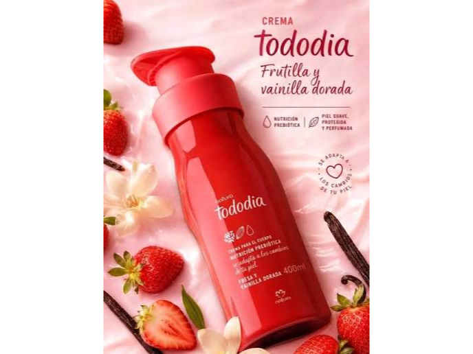 Crema corporal frutilla y vainilla dorada