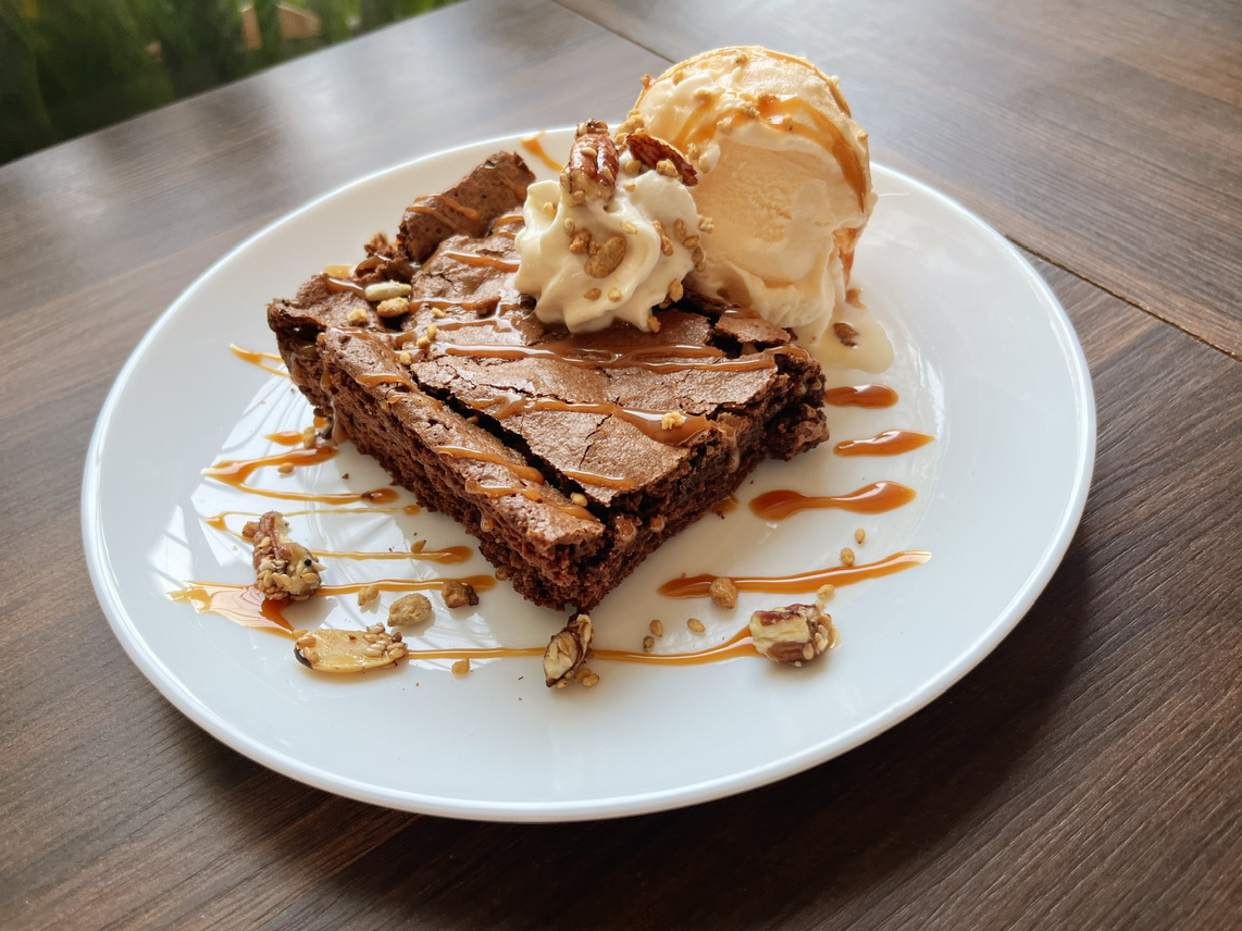 Brownie con nieve