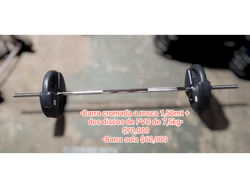 Barra cromada a rosca+ 2 discos pvc 7, 5kg
