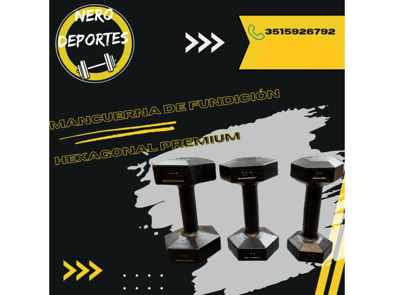 Mancuerna hexagonal premium de Nerodeportes