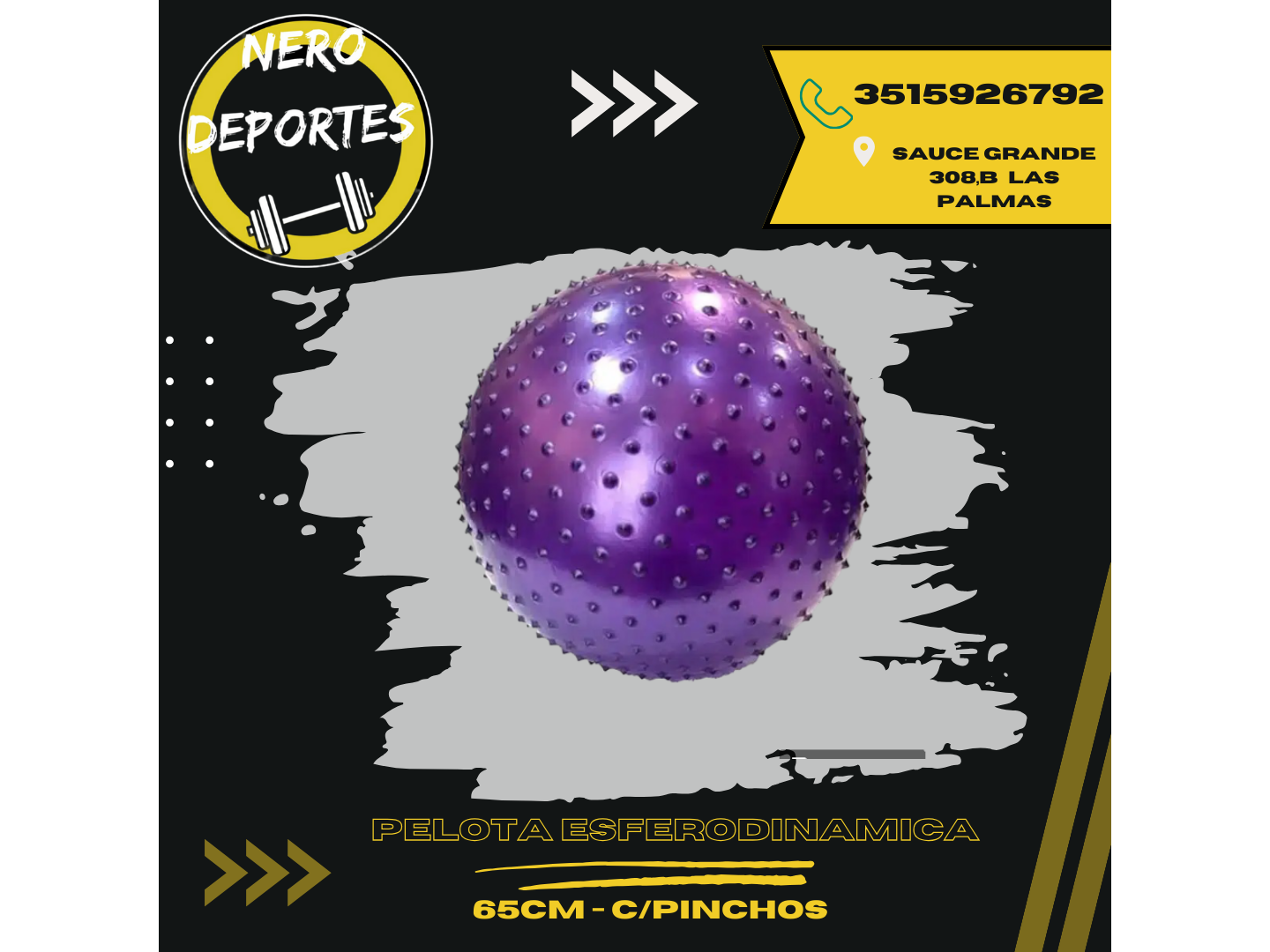 Pelota esferodinamia c/pinchos 65cm