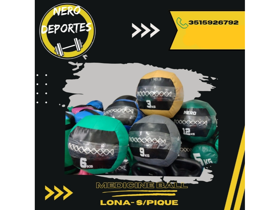 pelota medicine ball 3, 6, 9 y 12kg