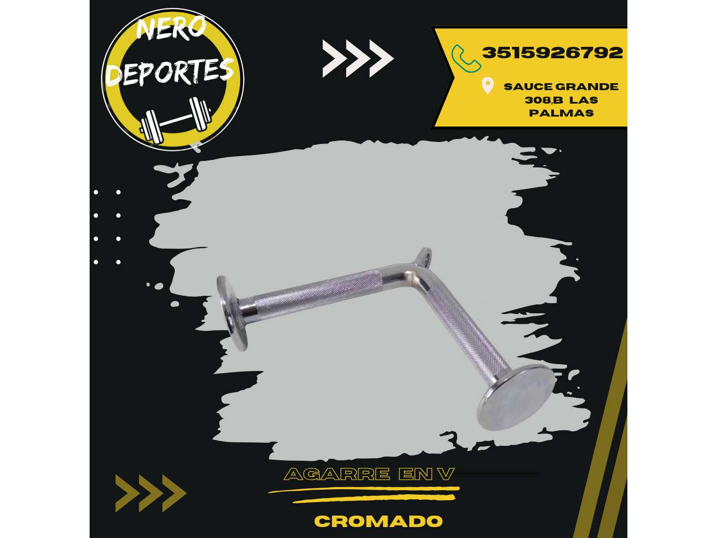 agarre cromado en v bombeo tríceps polea