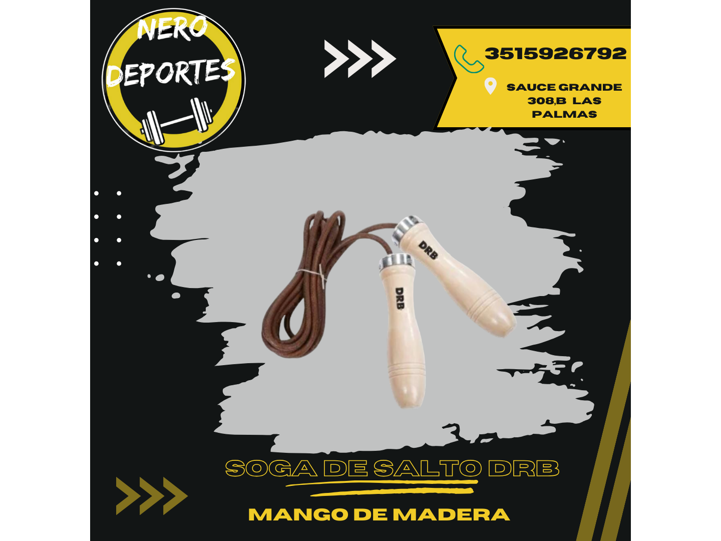 Soga de salto drb -mango de madera