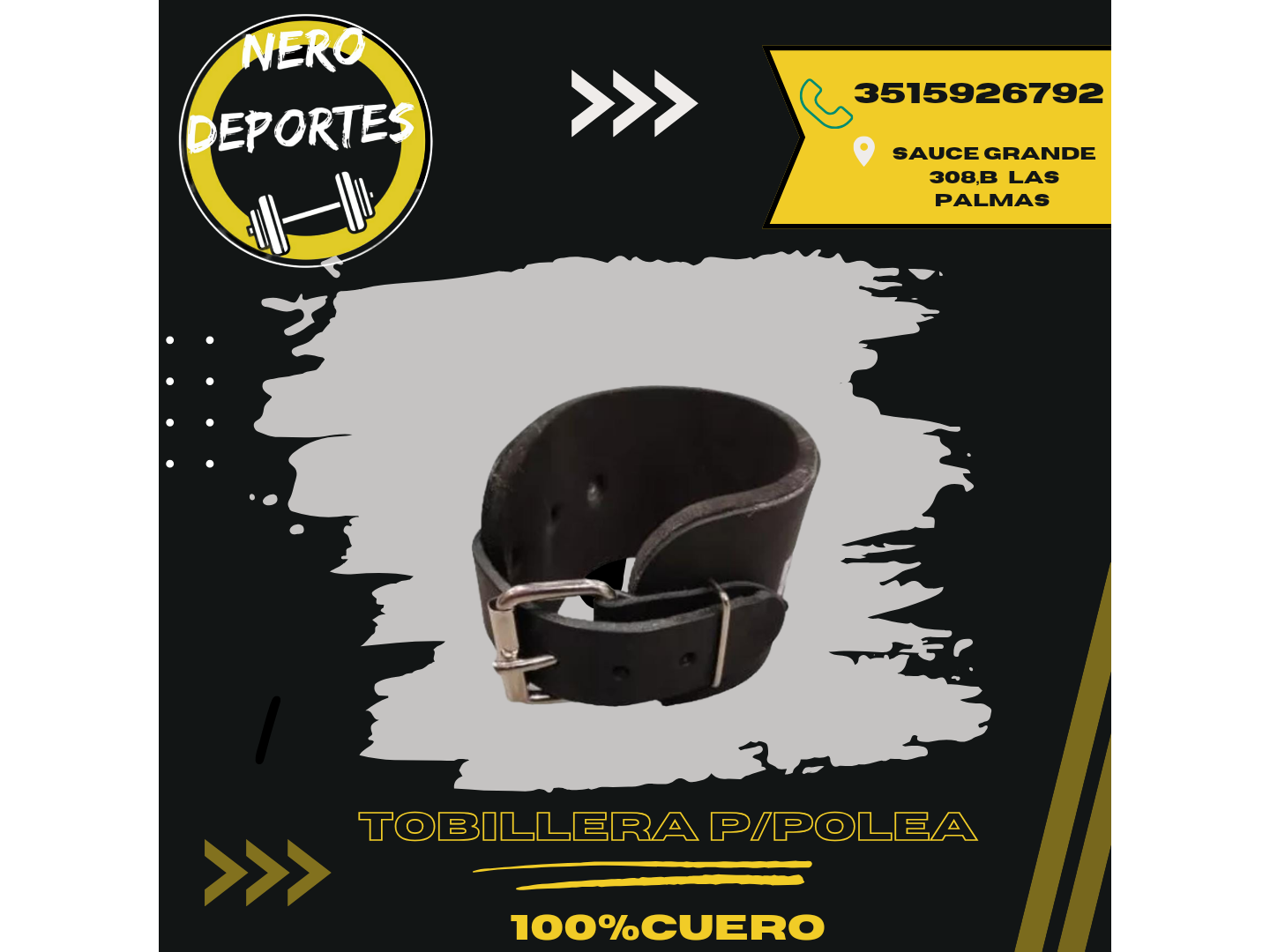 Tobillera para polea 100% cuero