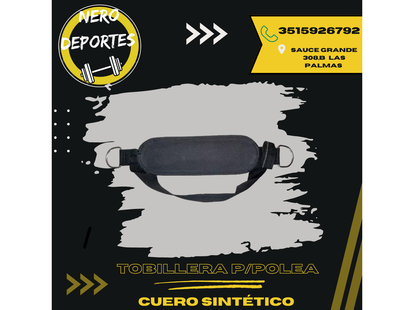 Tobillera para polea cuero sintético