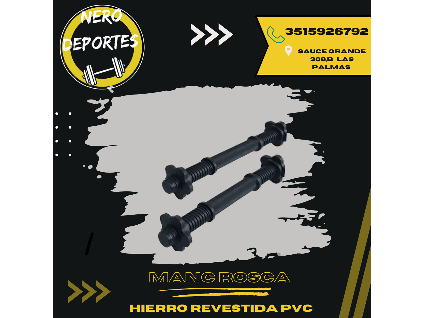 Mancuerna a rosca de hierro, revestida pvc por unidad
