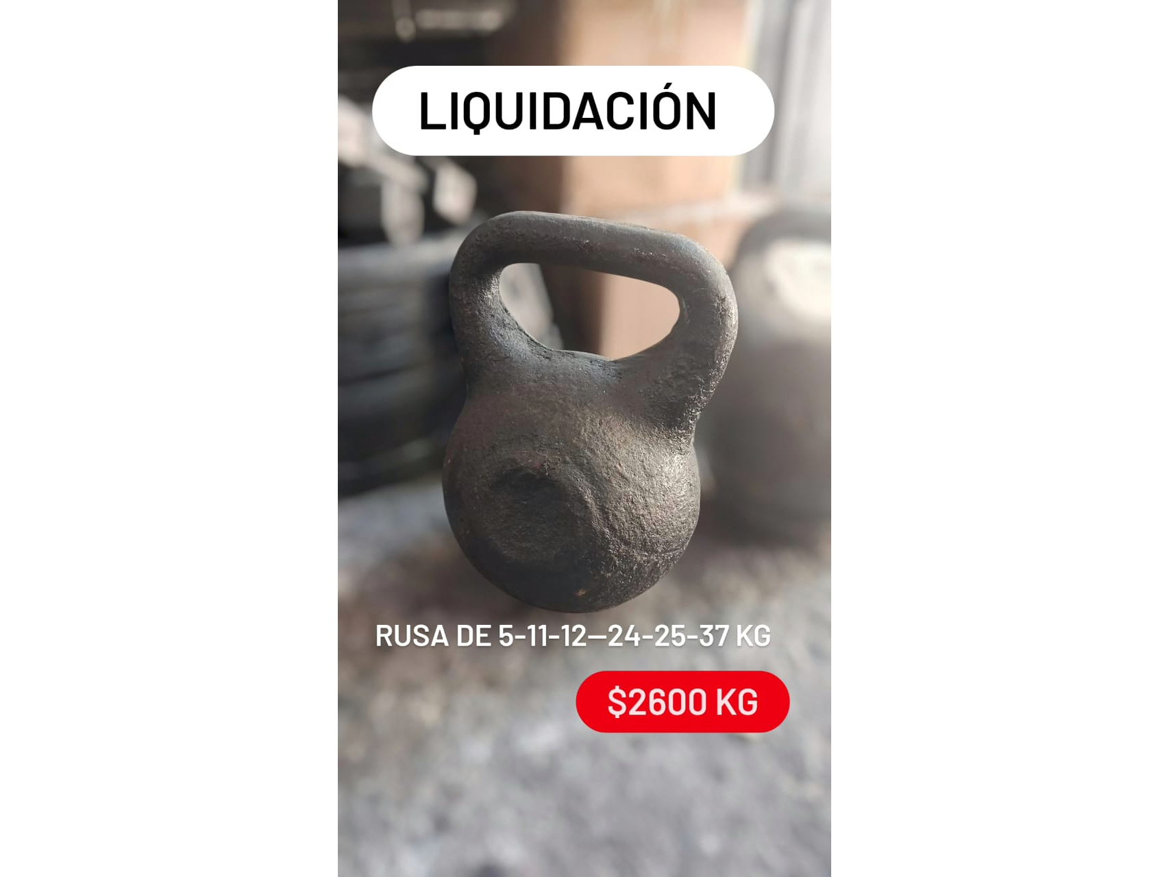Pesa rusa en liquidacion $2600 kg