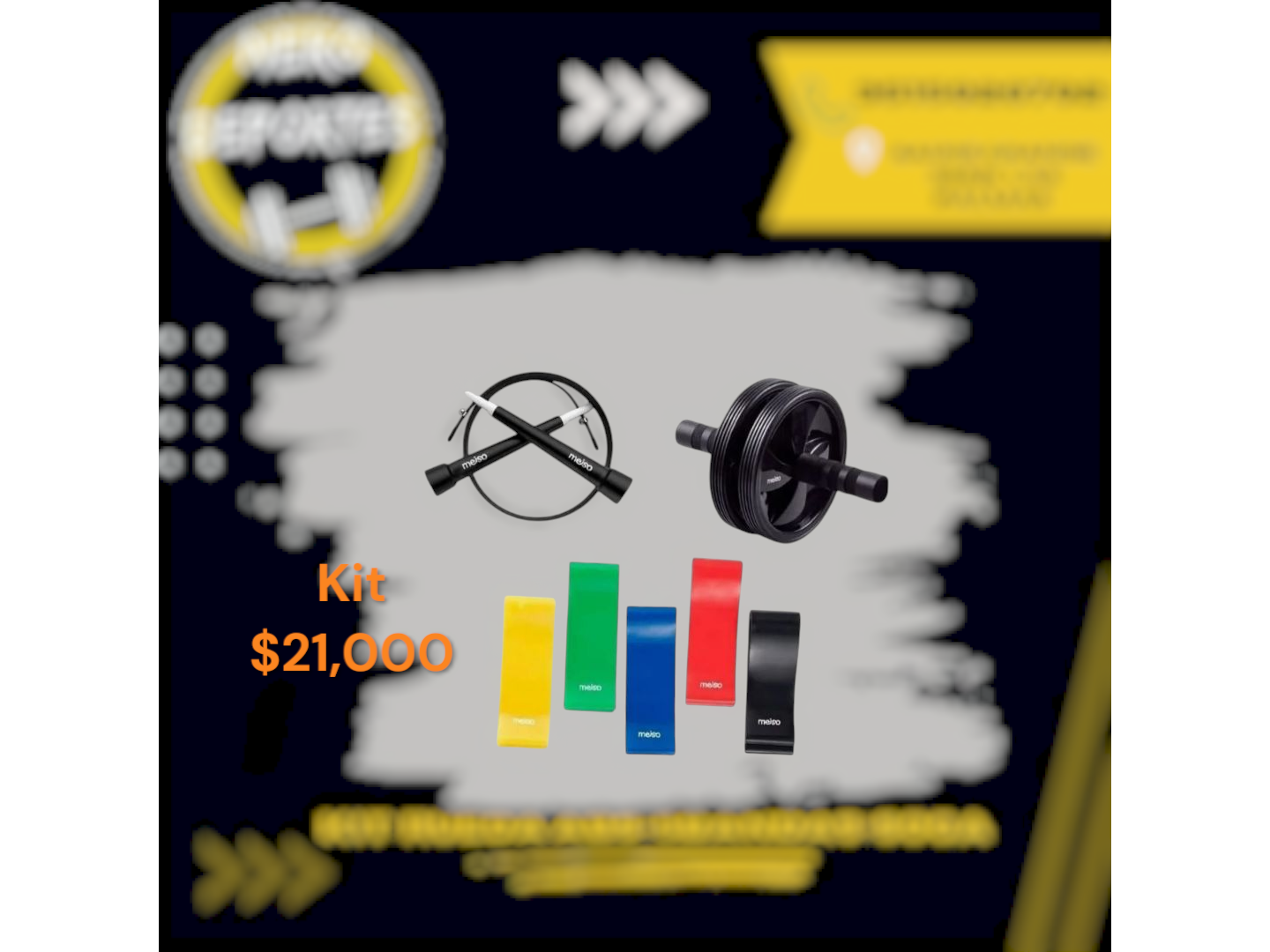 Kit rueda abdominal+5bandas+soga