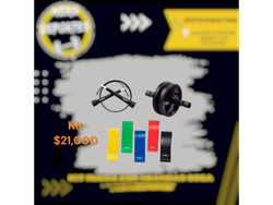Kit rueda abdominal+5bandas+soga