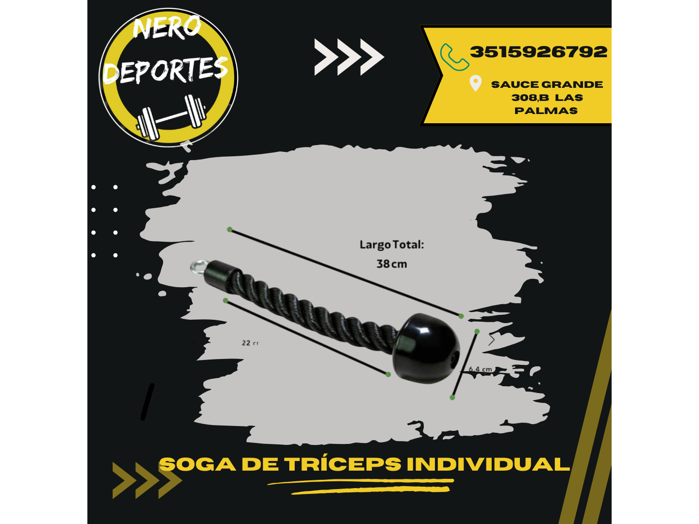 Soga para triceps individual para polea