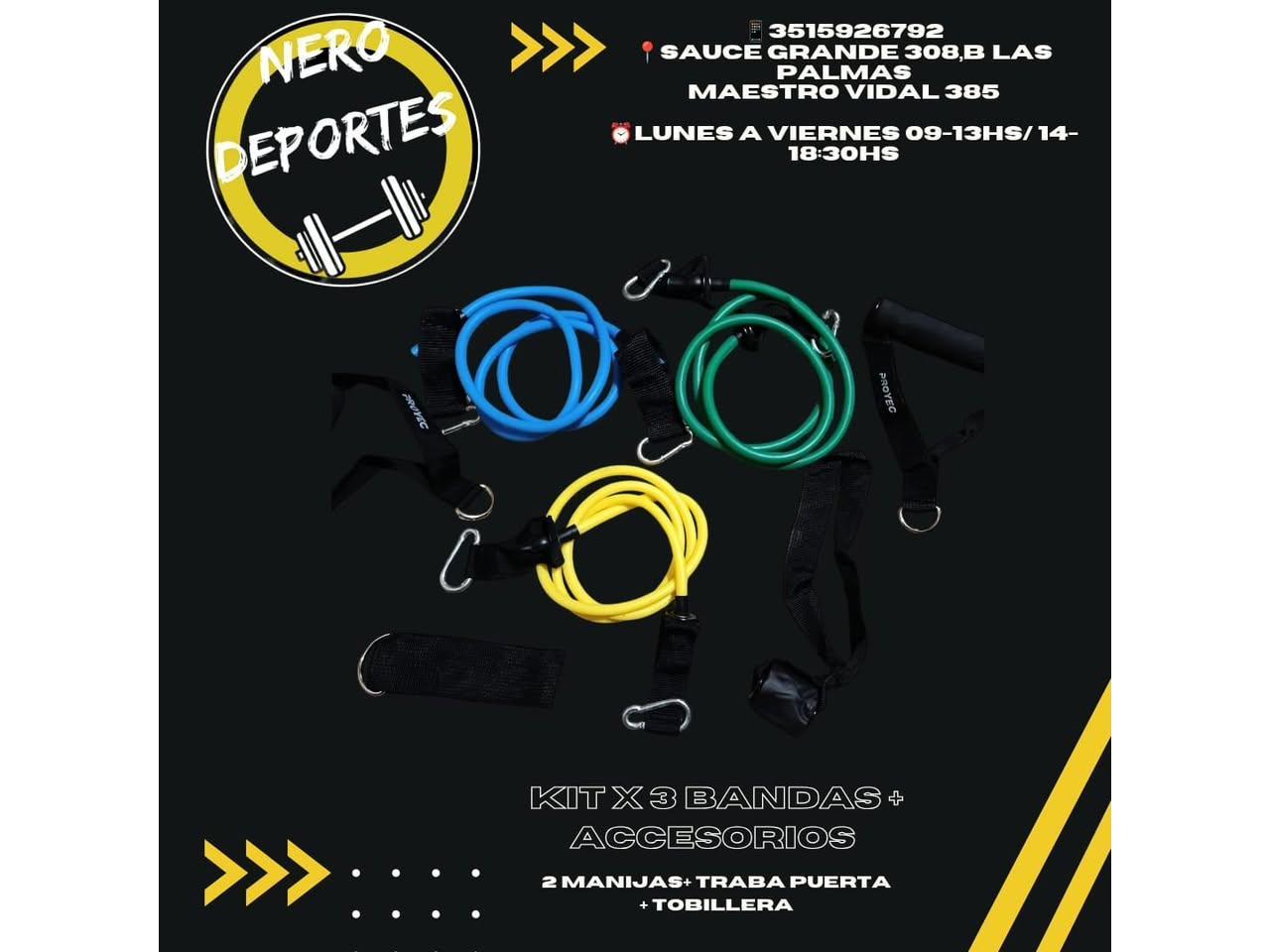 Kit 3 bandas + accesorios