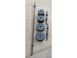 Combo: Barra + mancuernas + 20kg