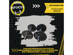 2 Manc macizas recubiertas en PVC + 4discos de 2,5kg