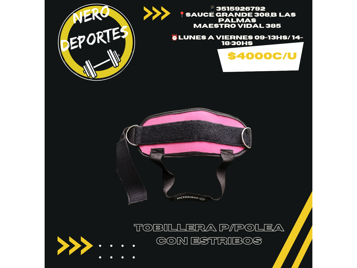Tobillera para polea con estribos economica (precio por unidad)