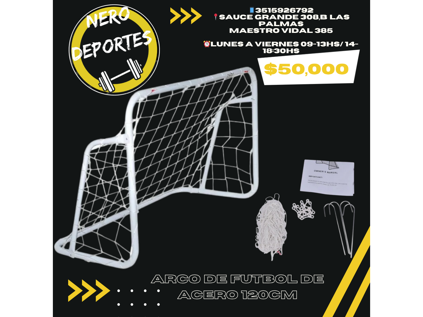 Arco de futbol de aluminio 120cm