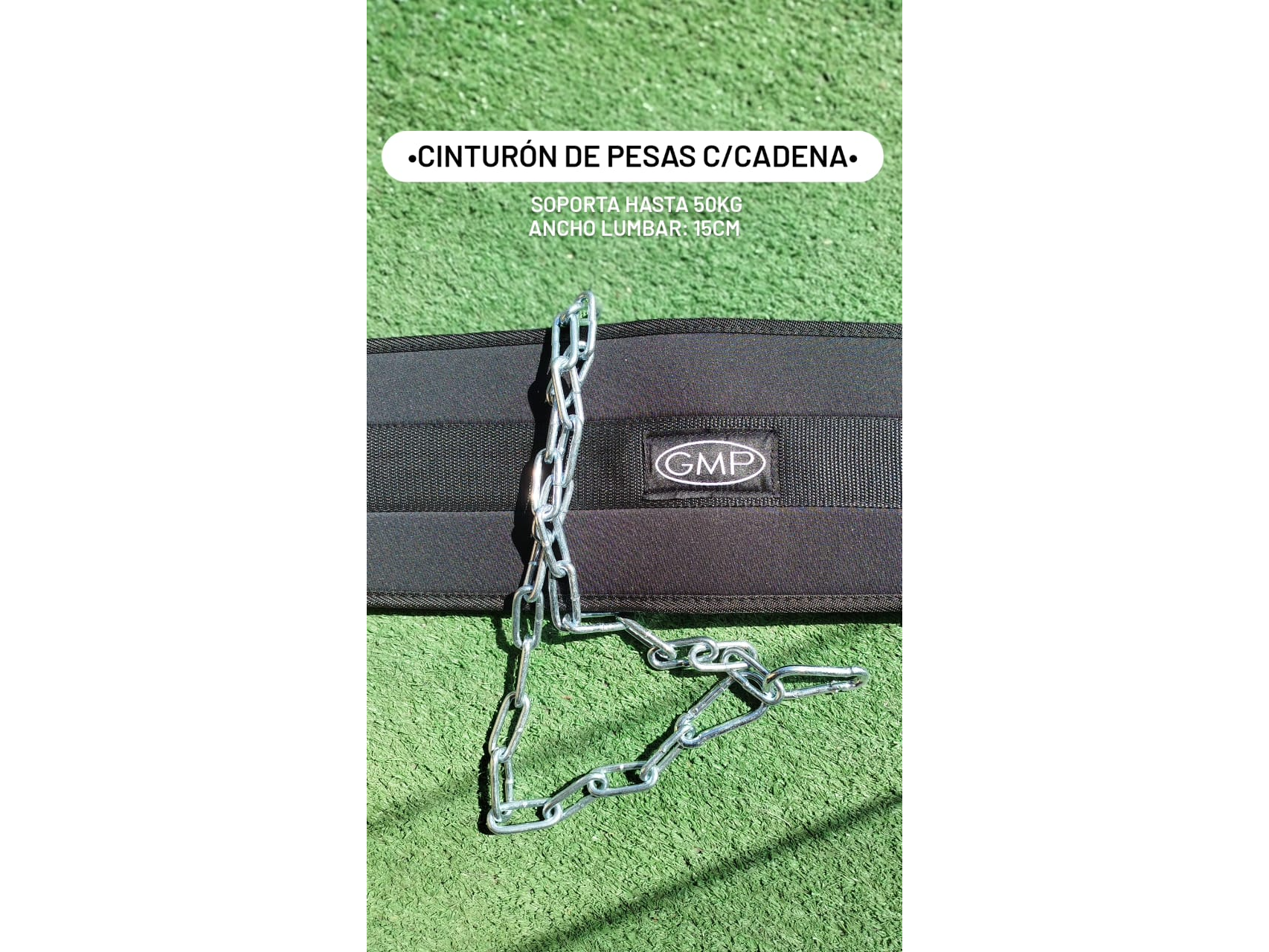 Cinturon para pesas copn cadena- hasta 50 kg