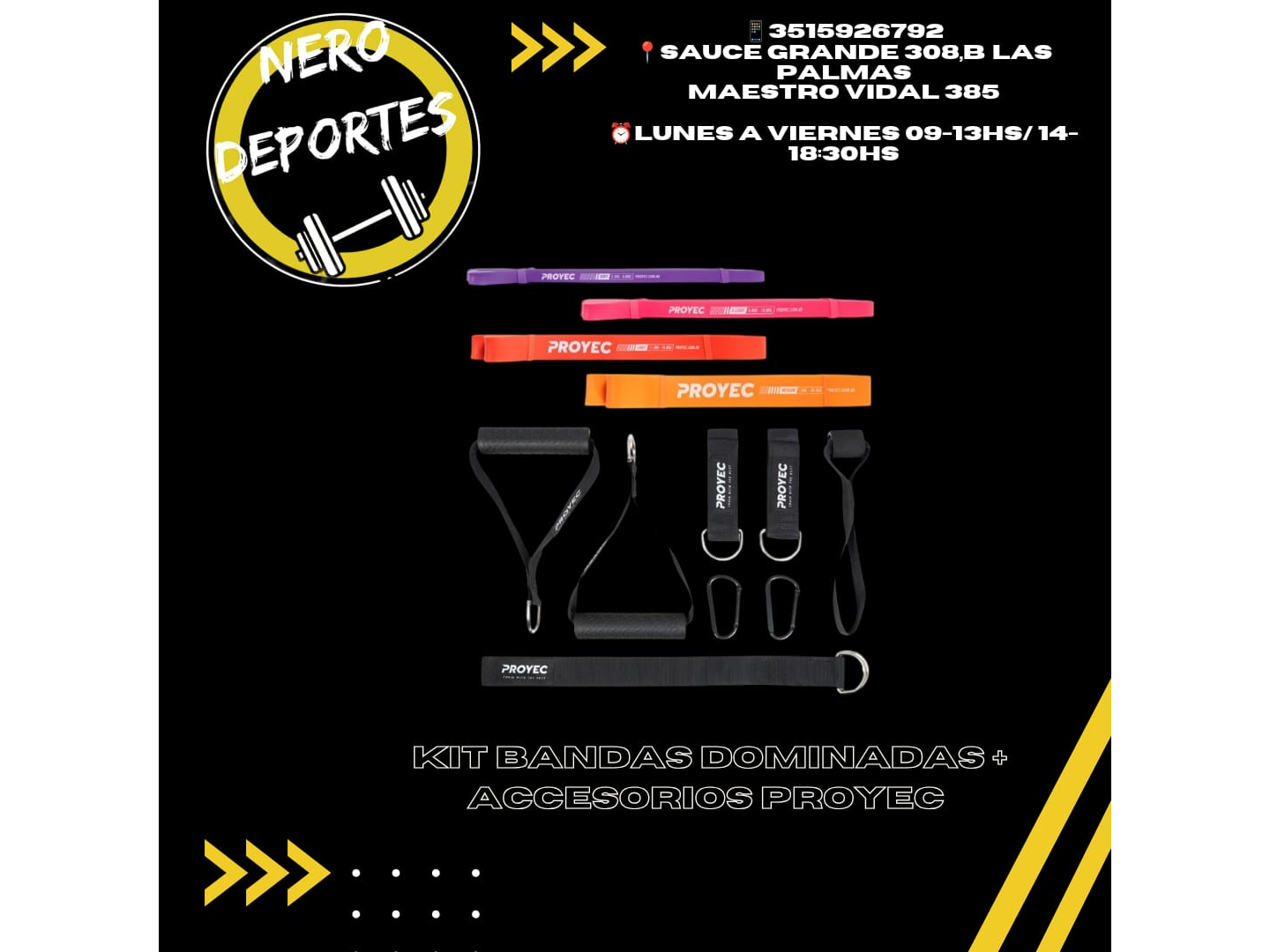 kit bandas dominadas + accesorios proyec