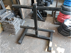 Porta disco olimpico fundición y porta bumper caño 3.2mm reforzado