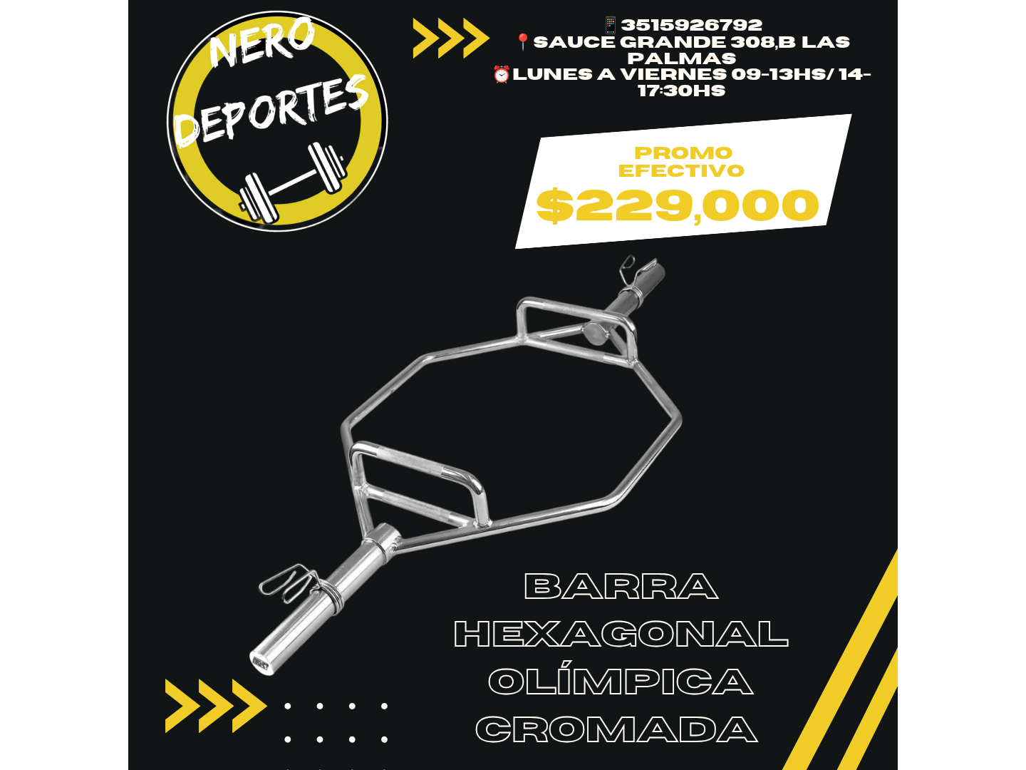 Barra hexagonal olímpica cromada