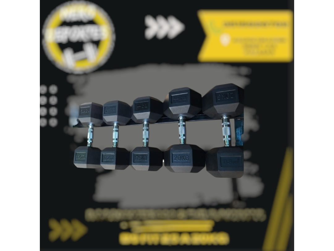 Mancuerna de caucho bs fit de 2, 5kg a 30kg (se venden por par) kg