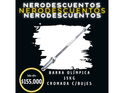 Barra olimpica 15kg cromada c/bujes