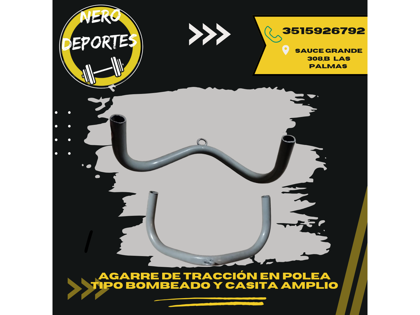 Agarre de tracción en polea tipo bombeado y casita amplio