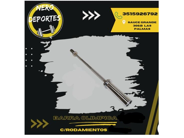 Barra olimpica 2.20 mts 20 kg Cromada con buje