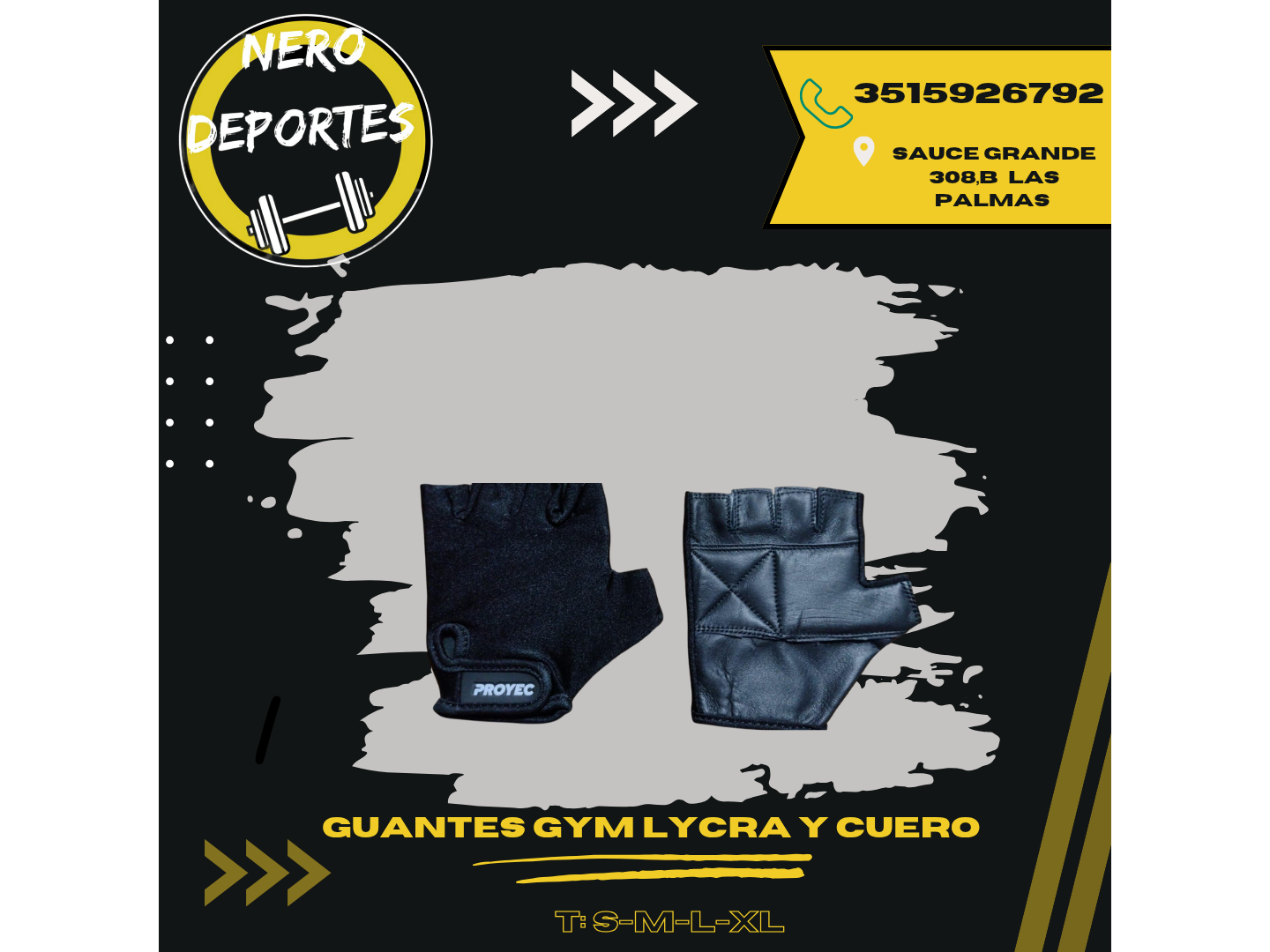 Guantes gym Lycra y cuero