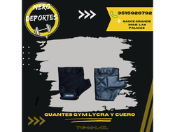 Guantes gym Lycra y cuero