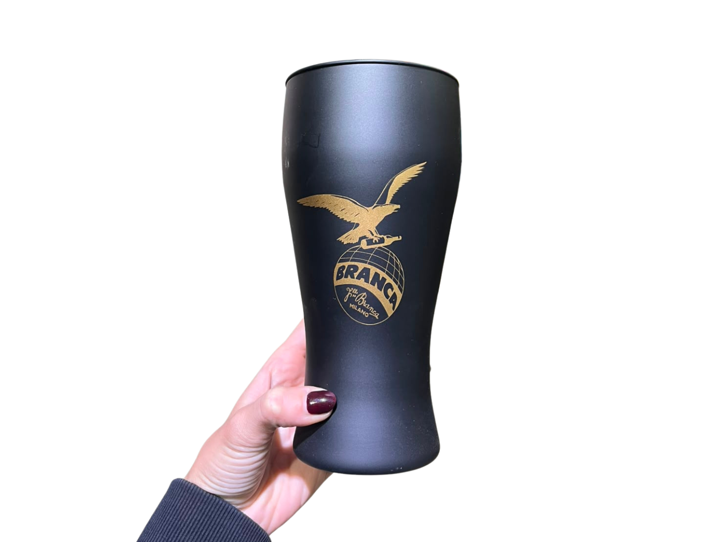VASO FERNET NEGRO CON DORADO