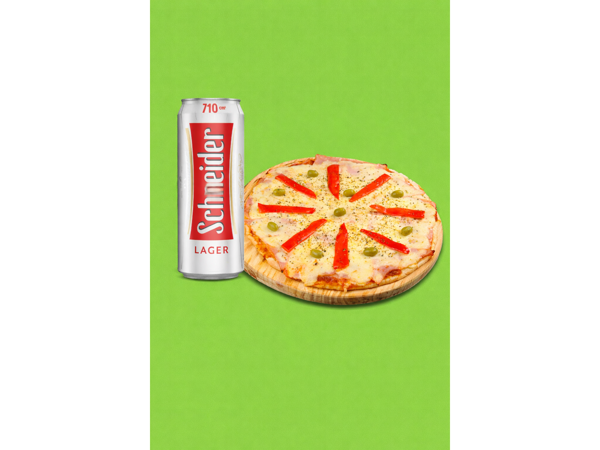 Pizza Muzza & Jamón + Latón Schneider