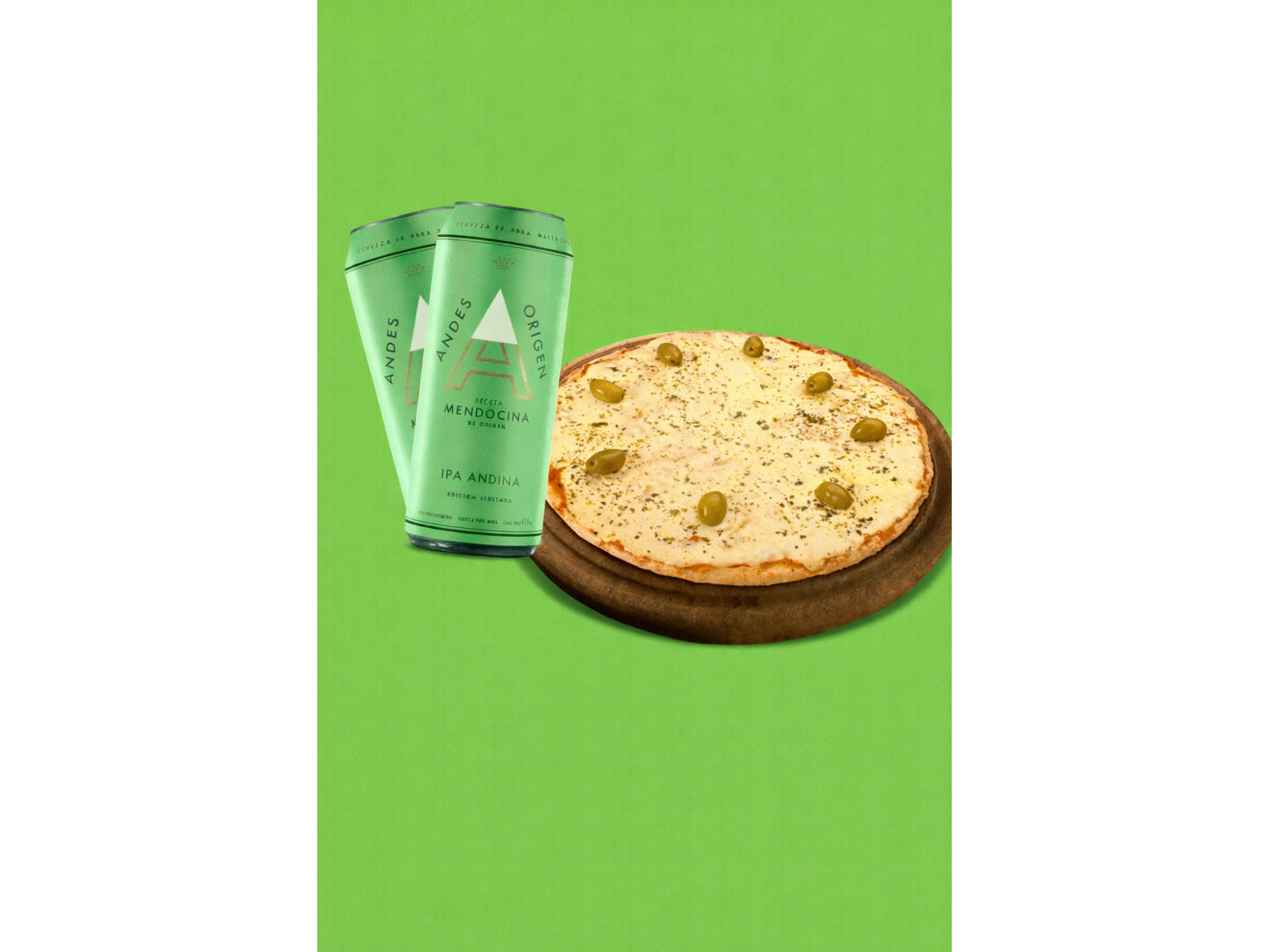 Pizza Muzza + 2 Latas IPA