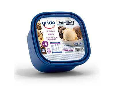 Grido Familiar n°4 chocolate/vainilla/dulce de leche granizado
