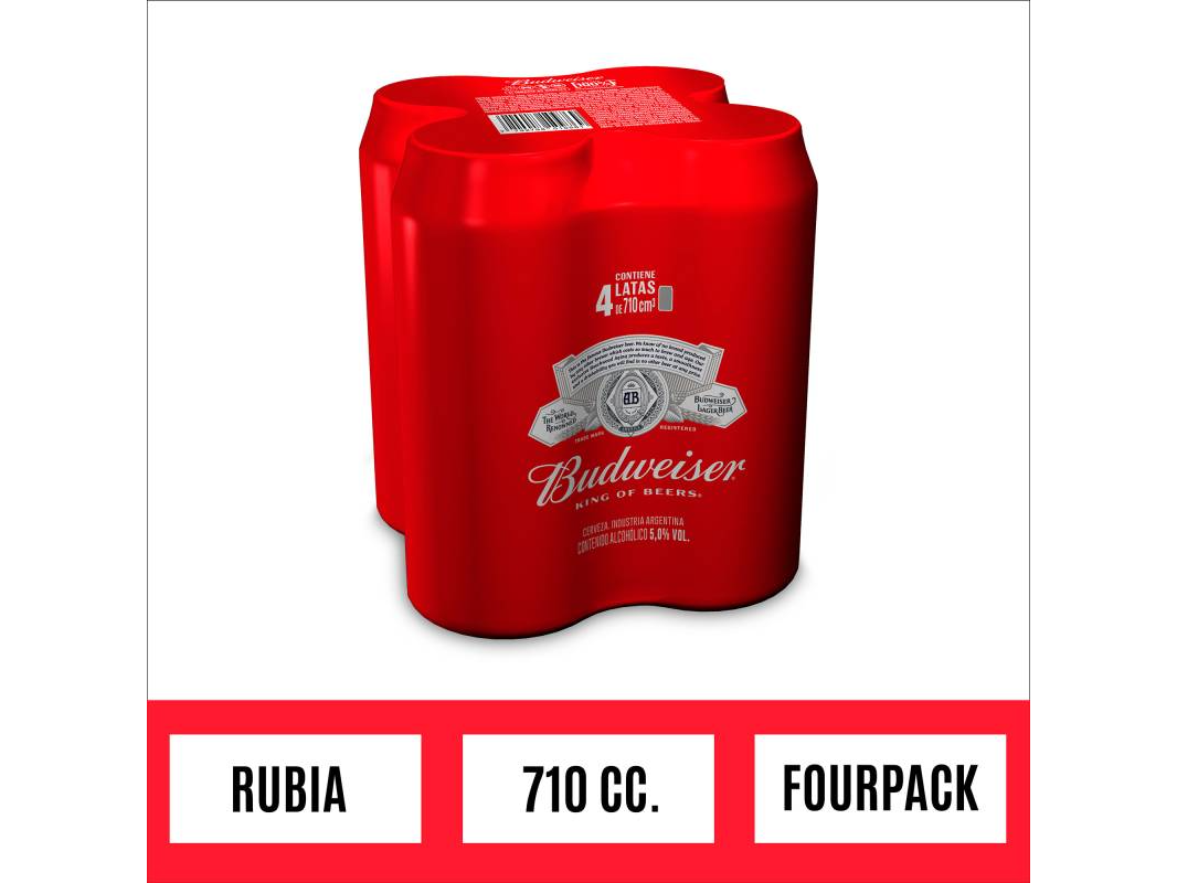 Pack x4 Budweiser 710ml