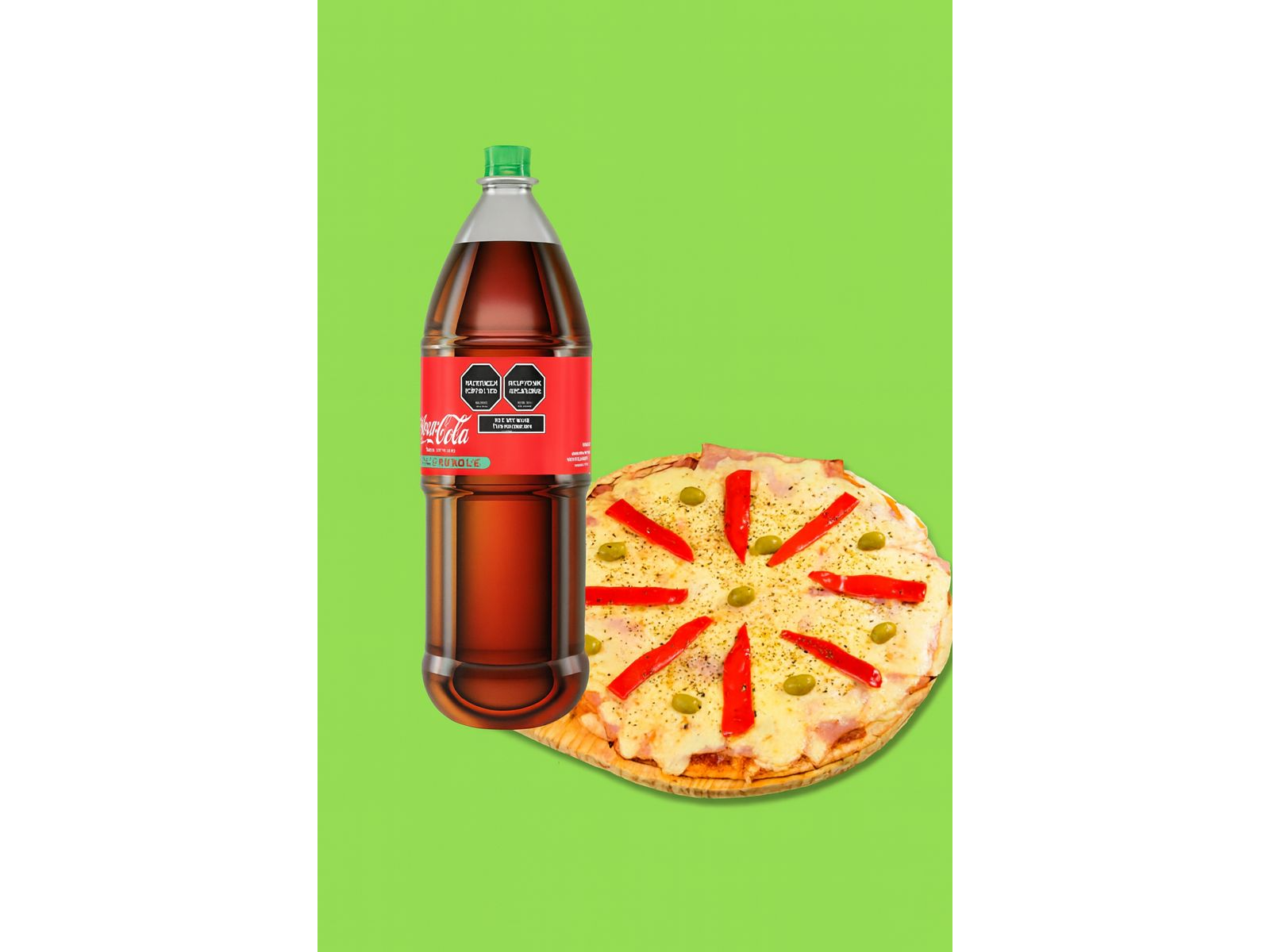 Pizza Jamón & Muzza + Coca 2L