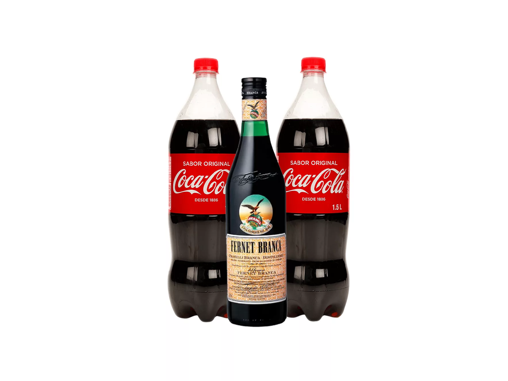 Fernet 750 ml + 2 Coca Cola 2,5 lts