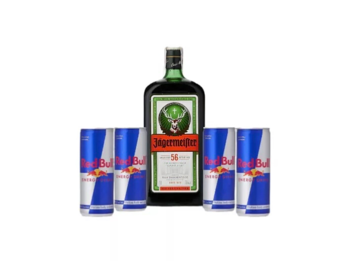 Jagermeister 700ml + 4 Red Bull 220ml