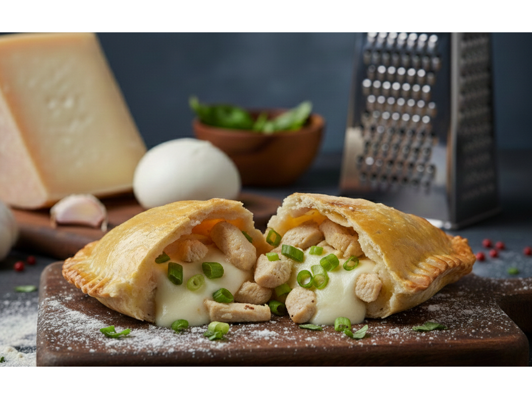 Pollo al verdeo con salsa blanca