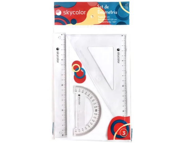 Set de Geometría x3 Rigido Skycolor