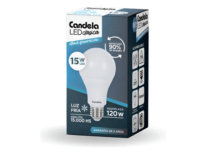 Lampara Led Candela 15w Luz fría